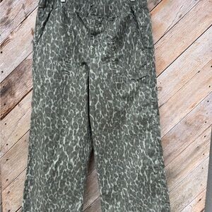 GAP Olive Green Leopard Print Utility Pants